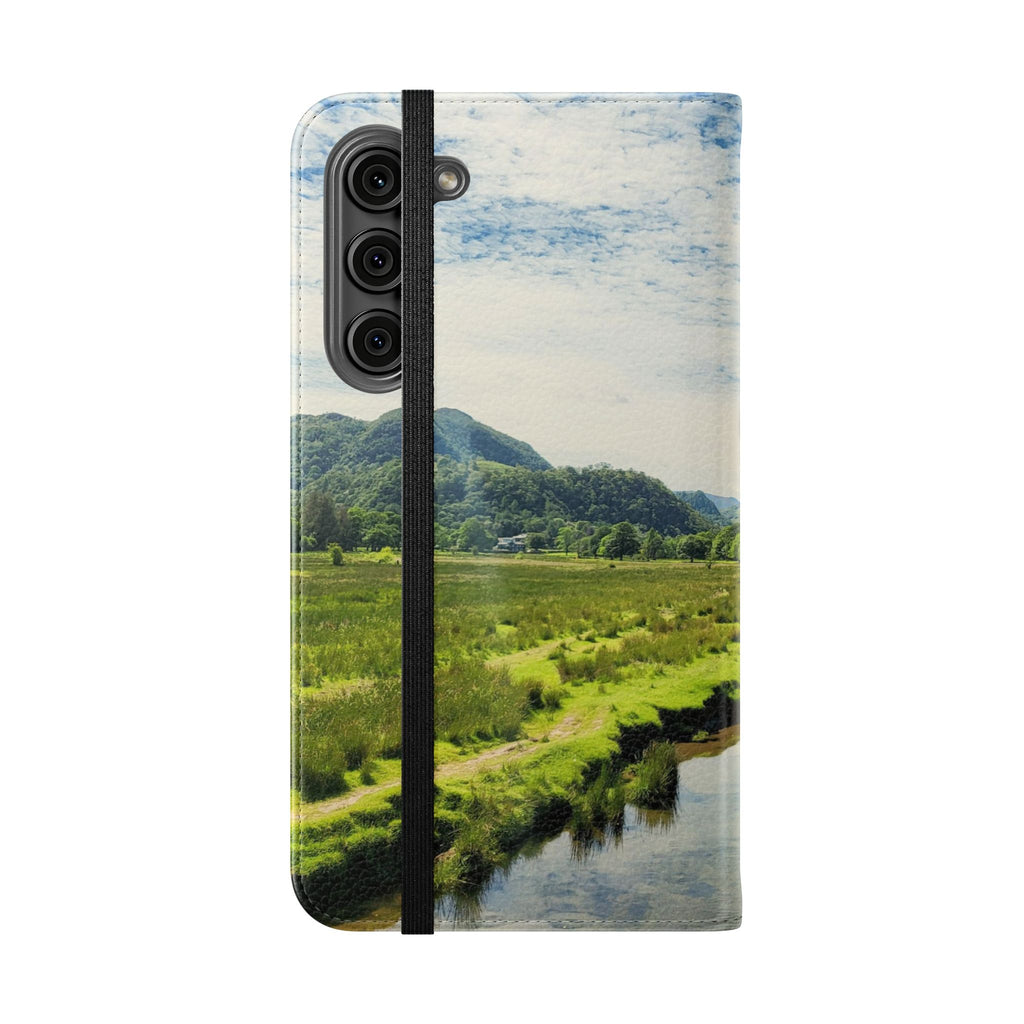 Lovely water Flip Phone Case — Nature Wallet Cover with Card Slots