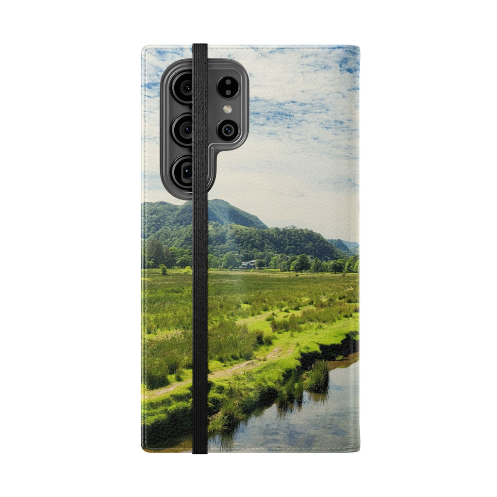 Lovely water Flip Phone Case — Nature Wallet Cover with Card Slots