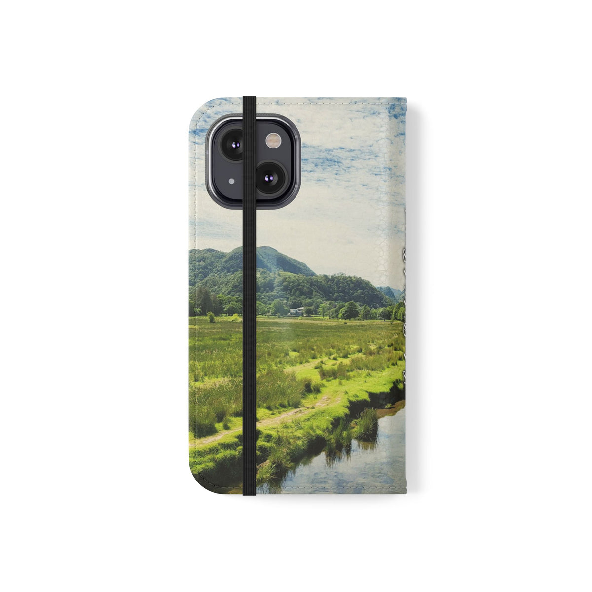 Lovely water Flip Phone Case — Nature Wallet Cover with Card Slots