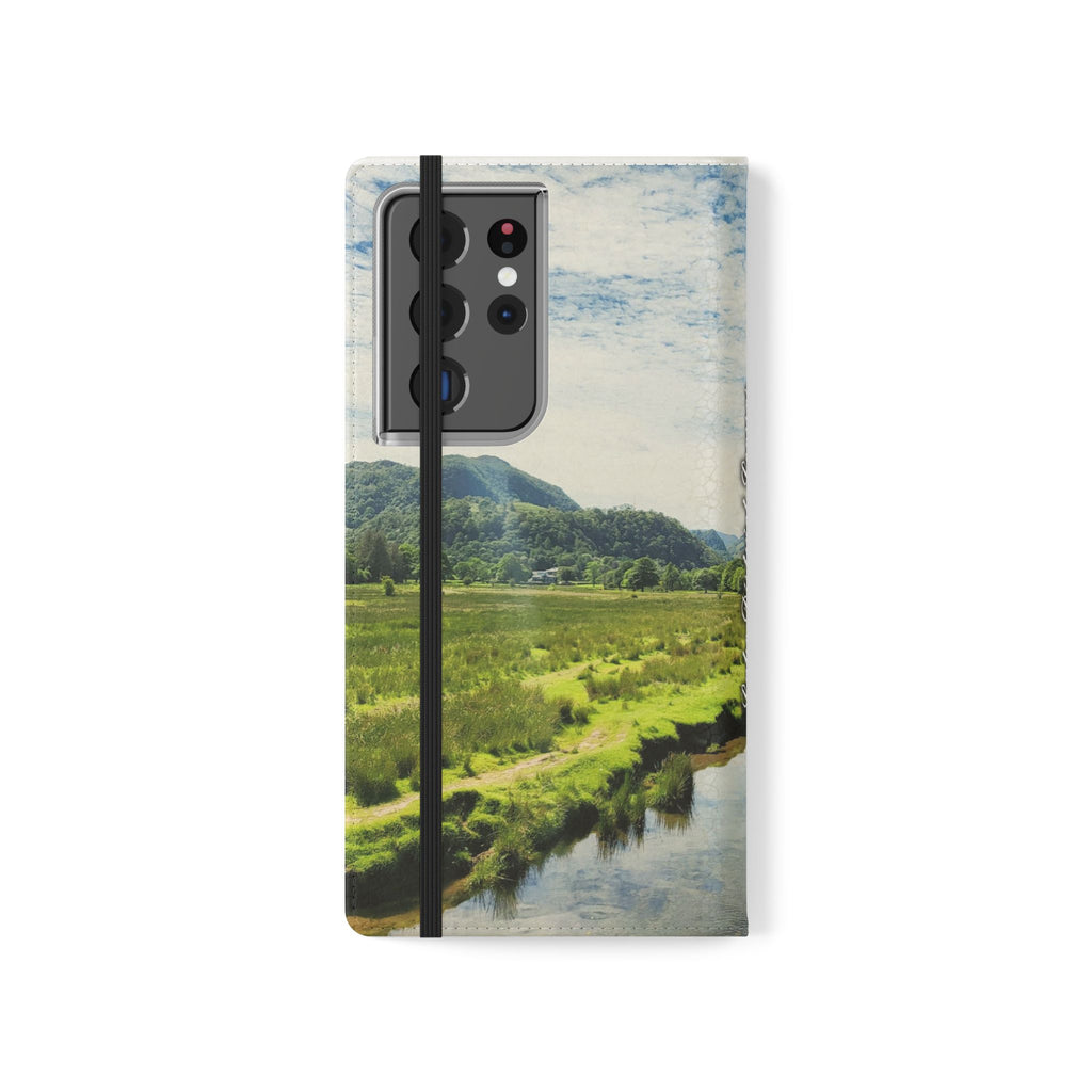 Lovely water Flip Phone Case — Nature Wallet Cover with Card Slots