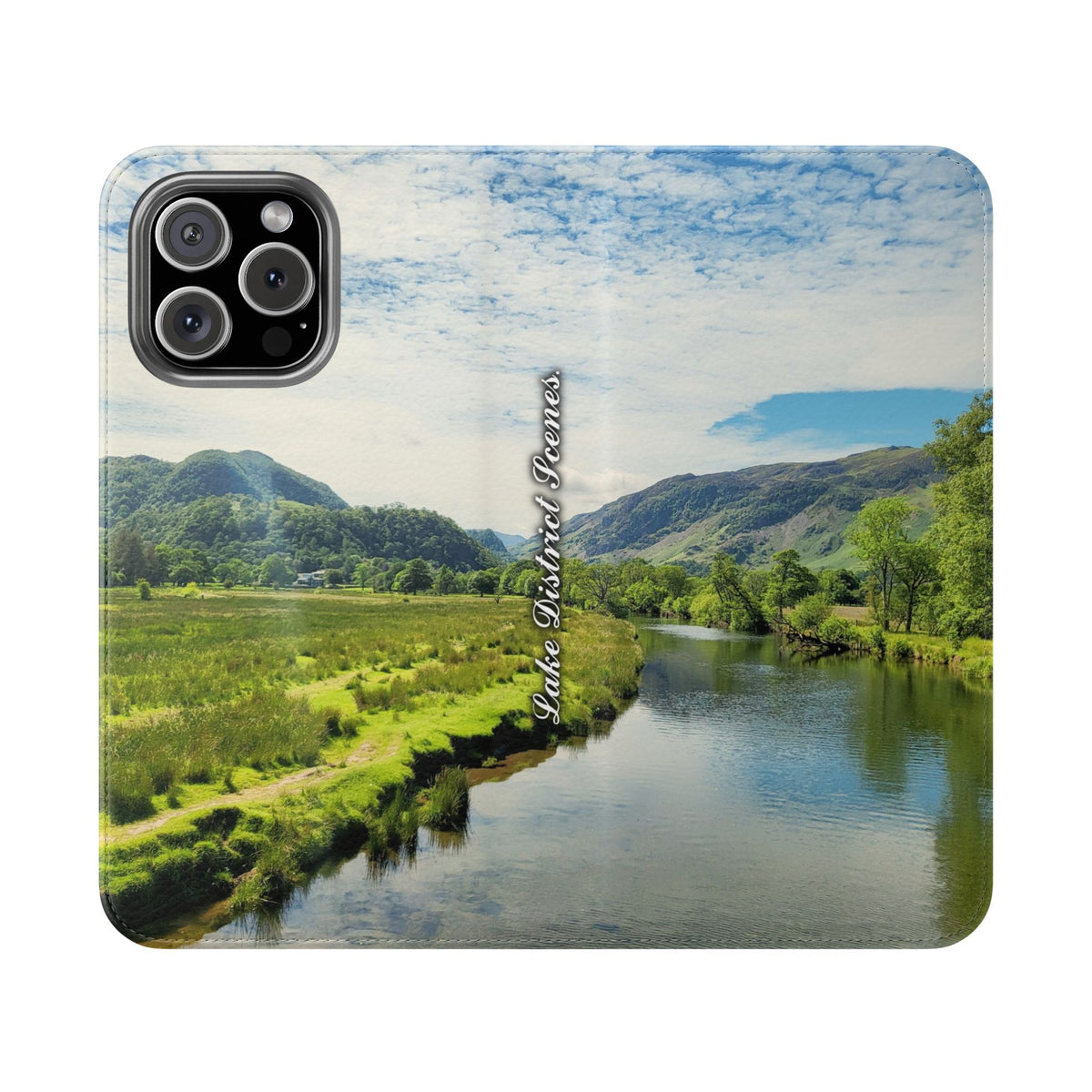 Lovely water Flip Phone Case — Nature Wallet Cover with Card Slots
