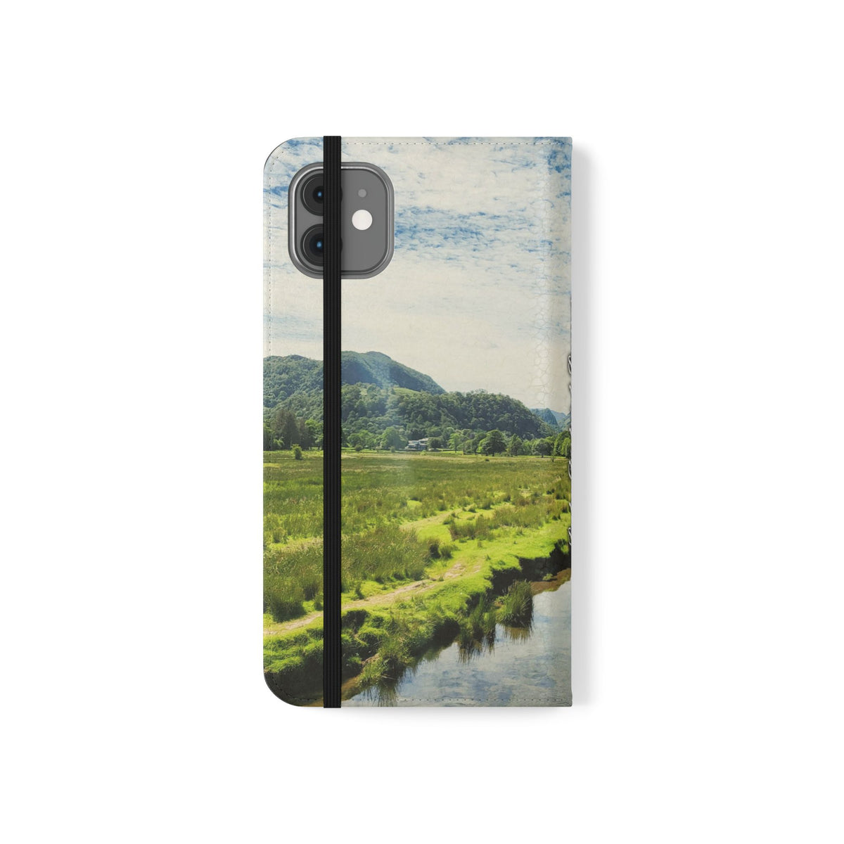 Lovely water Flip Phone Case — Nature Wallet Cover with Card Slots
