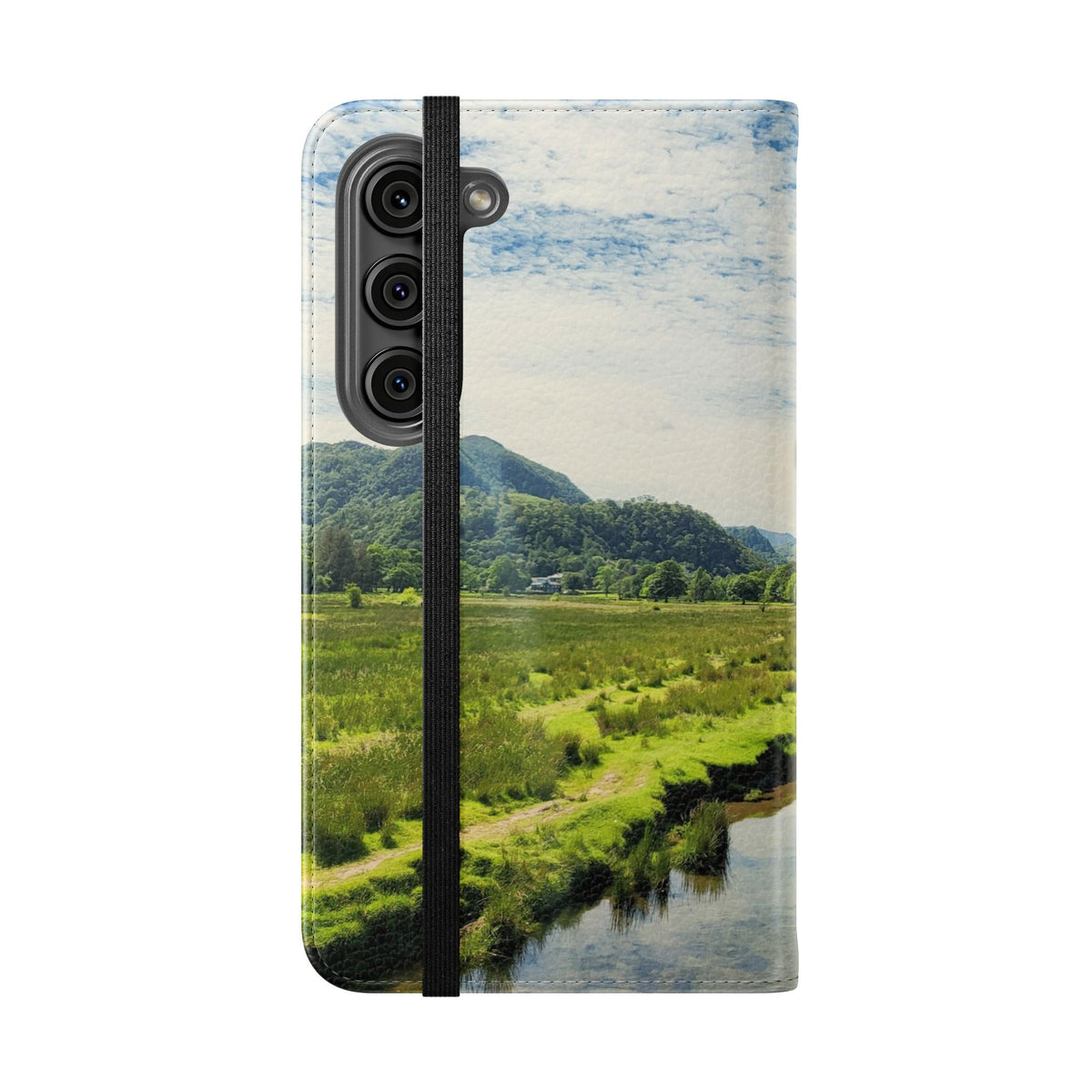 Lovely water Flip Phone Case — Nature Wallet Cover with Card Slots