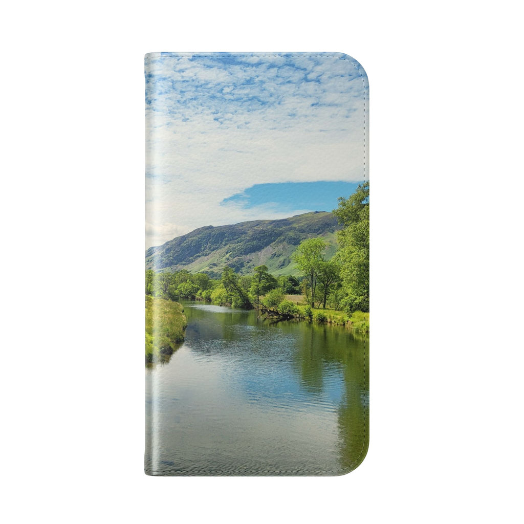 Lovely water Flip Phone Case — Nature Wallet Cover with Card Slots