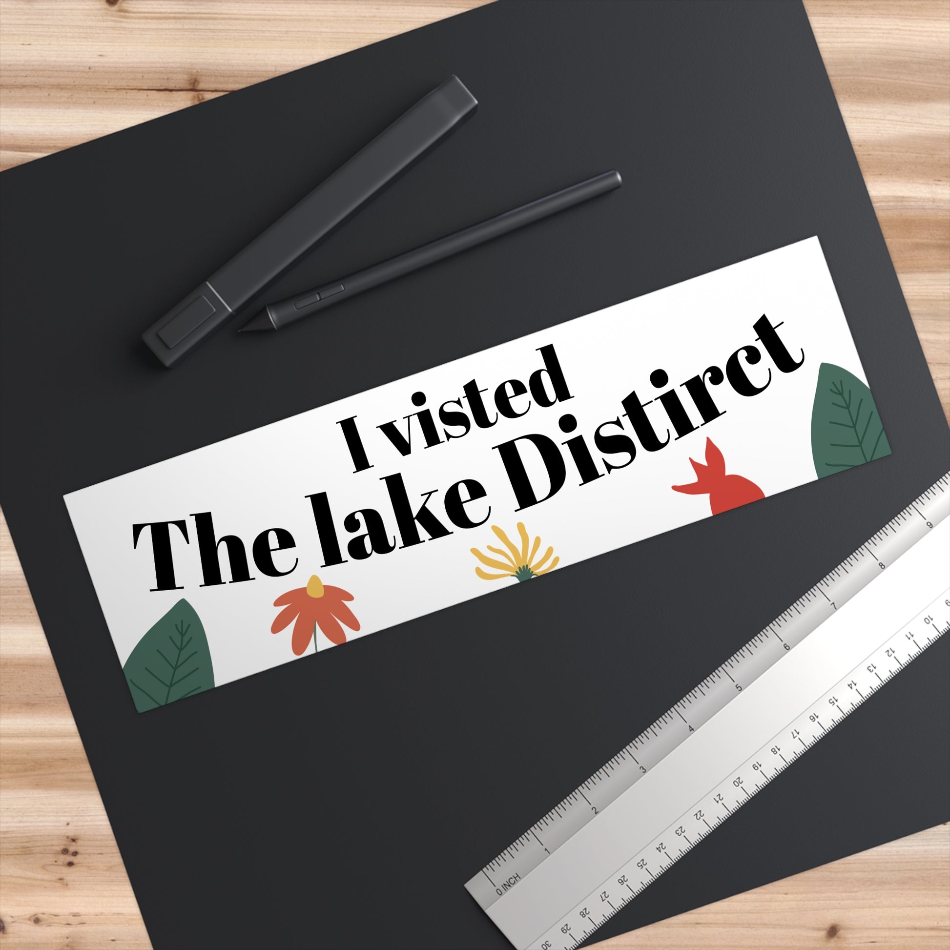 Colorful 'I Visited The Lake District' Bumper Sticker