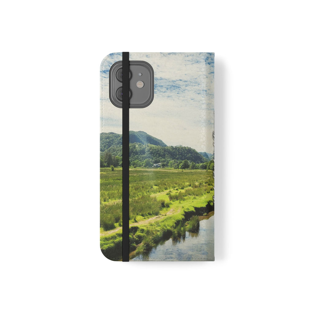 Lovely water Flip Phone Case — Nature Wallet Cover with Card Slots