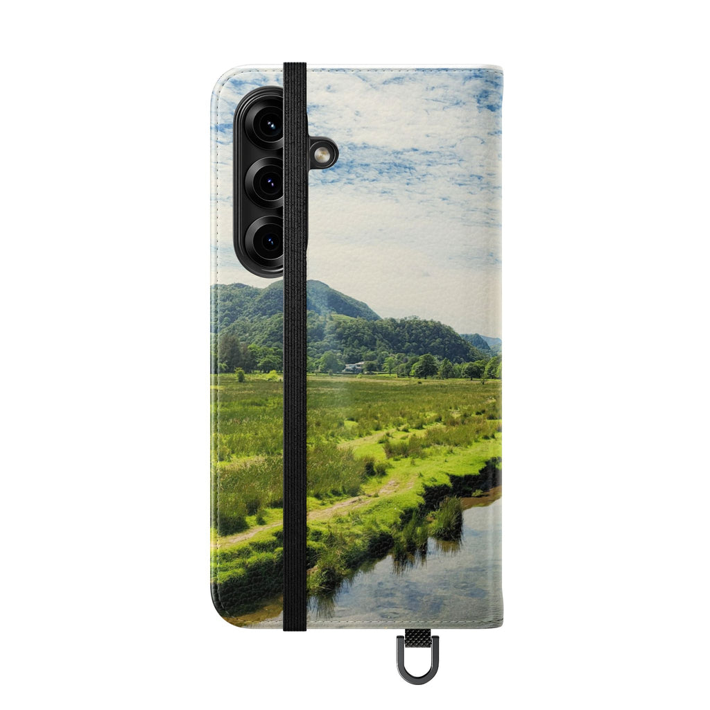 Lovely water Flip Phone Case — Nature Wallet Cover with Card Slots