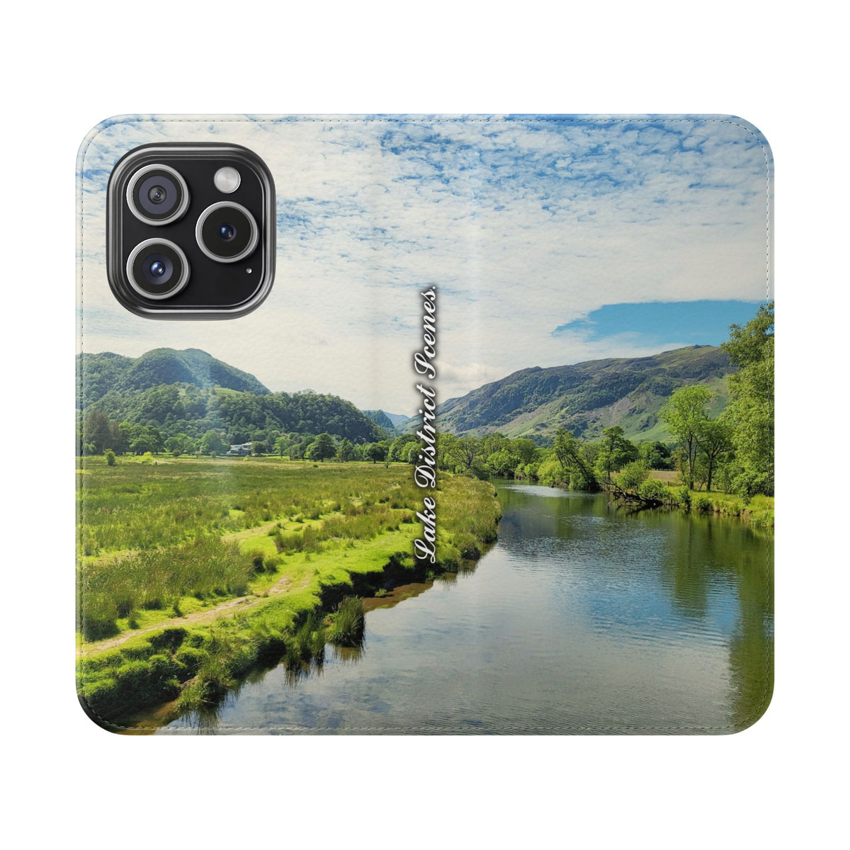 Lovely water Flip Phone Case — Nature Wallet Cover with Card Slots