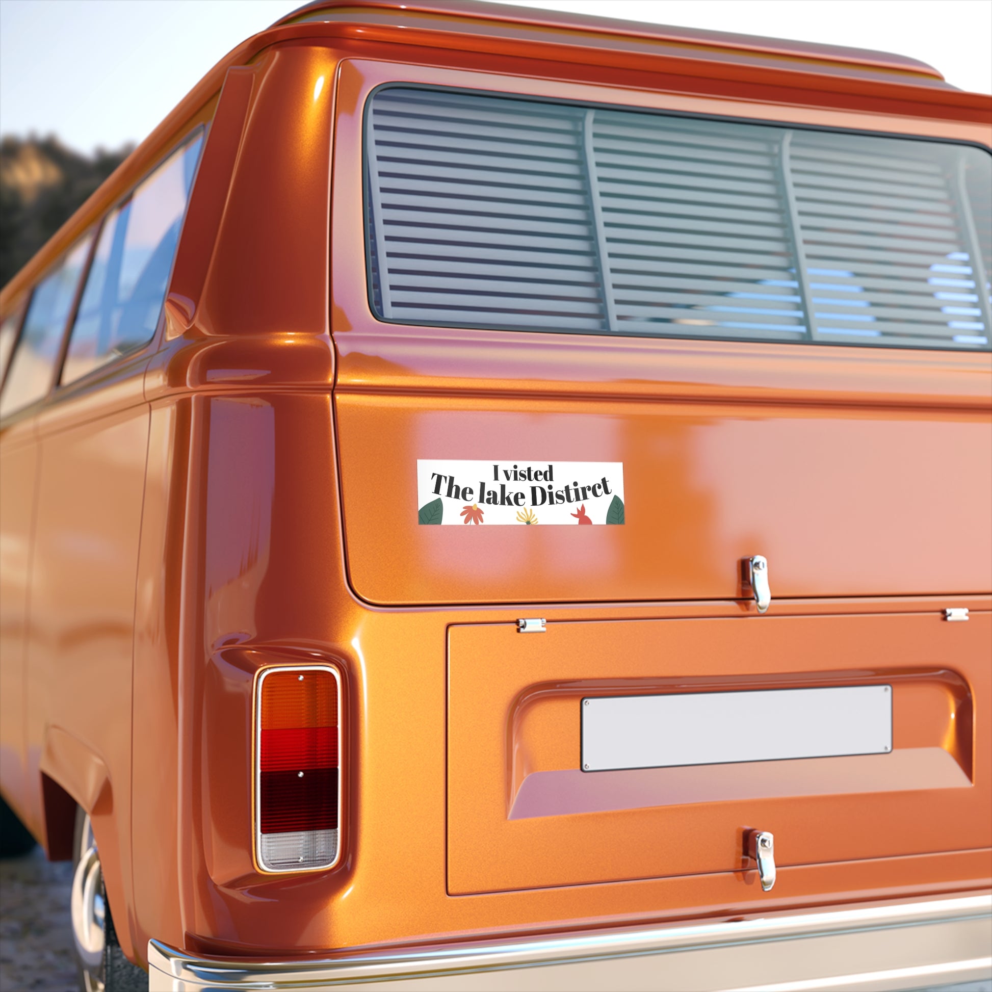 Colorful 'I Visited The Lake District' Bumper Sticker