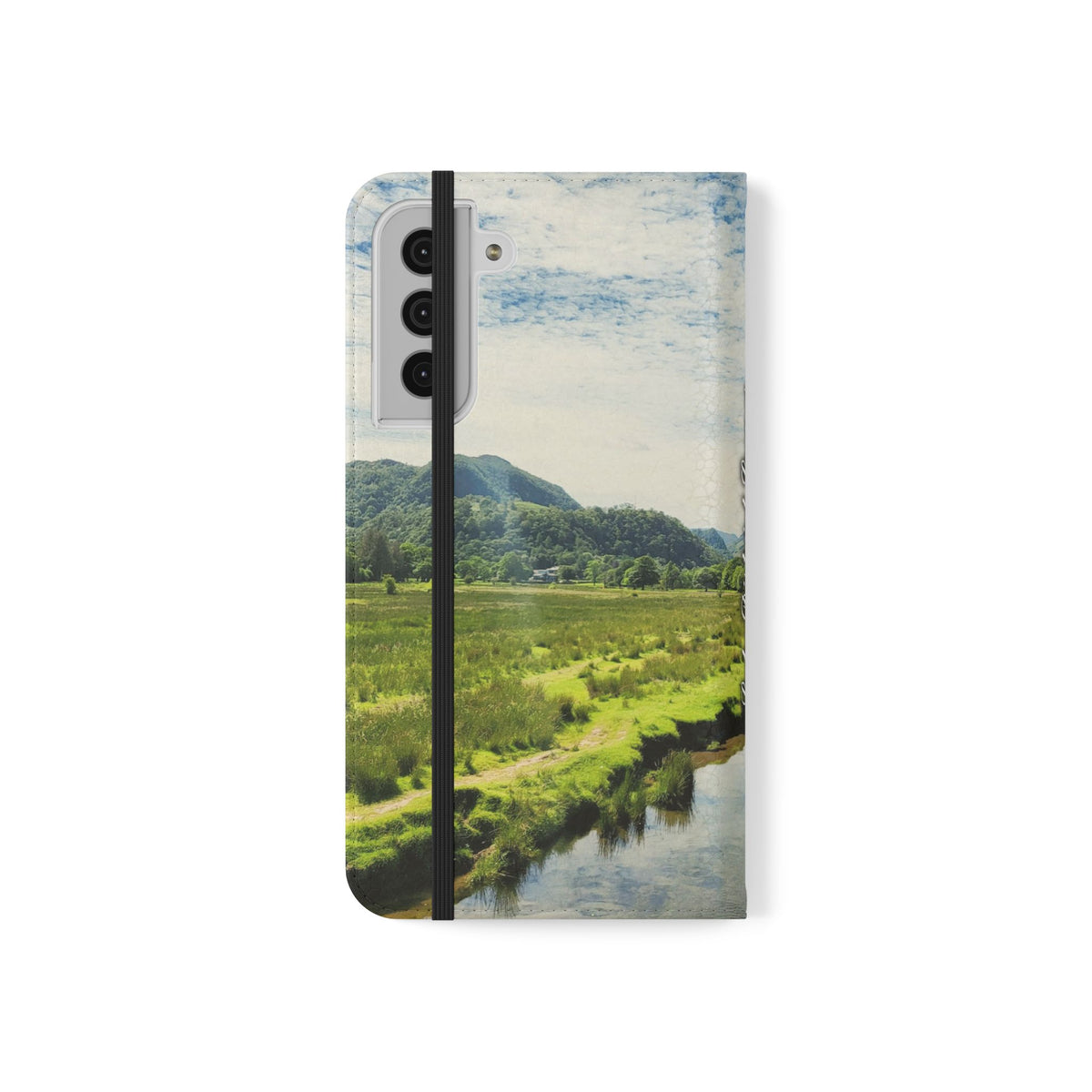 Lovely water Flip Phone Case — Nature Wallet Cover with Card Slots