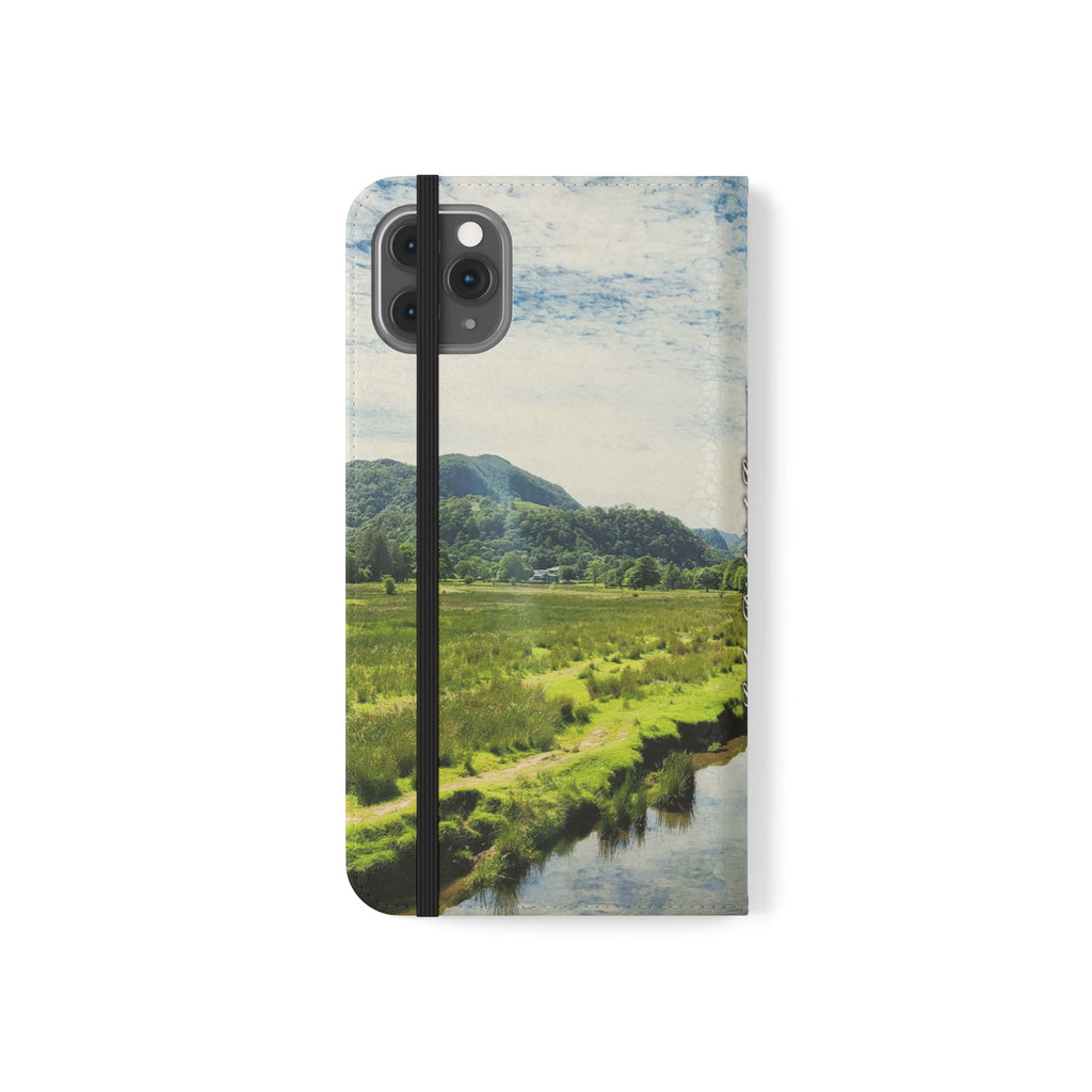 Lovely water Flip Phone Case — Nature Wallet Cover with Card Slots