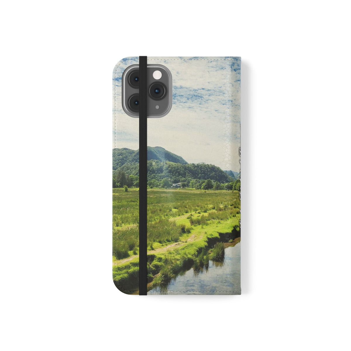 Lovely water Flip Phone Case — Nature Wallet Cover with Card Slots
