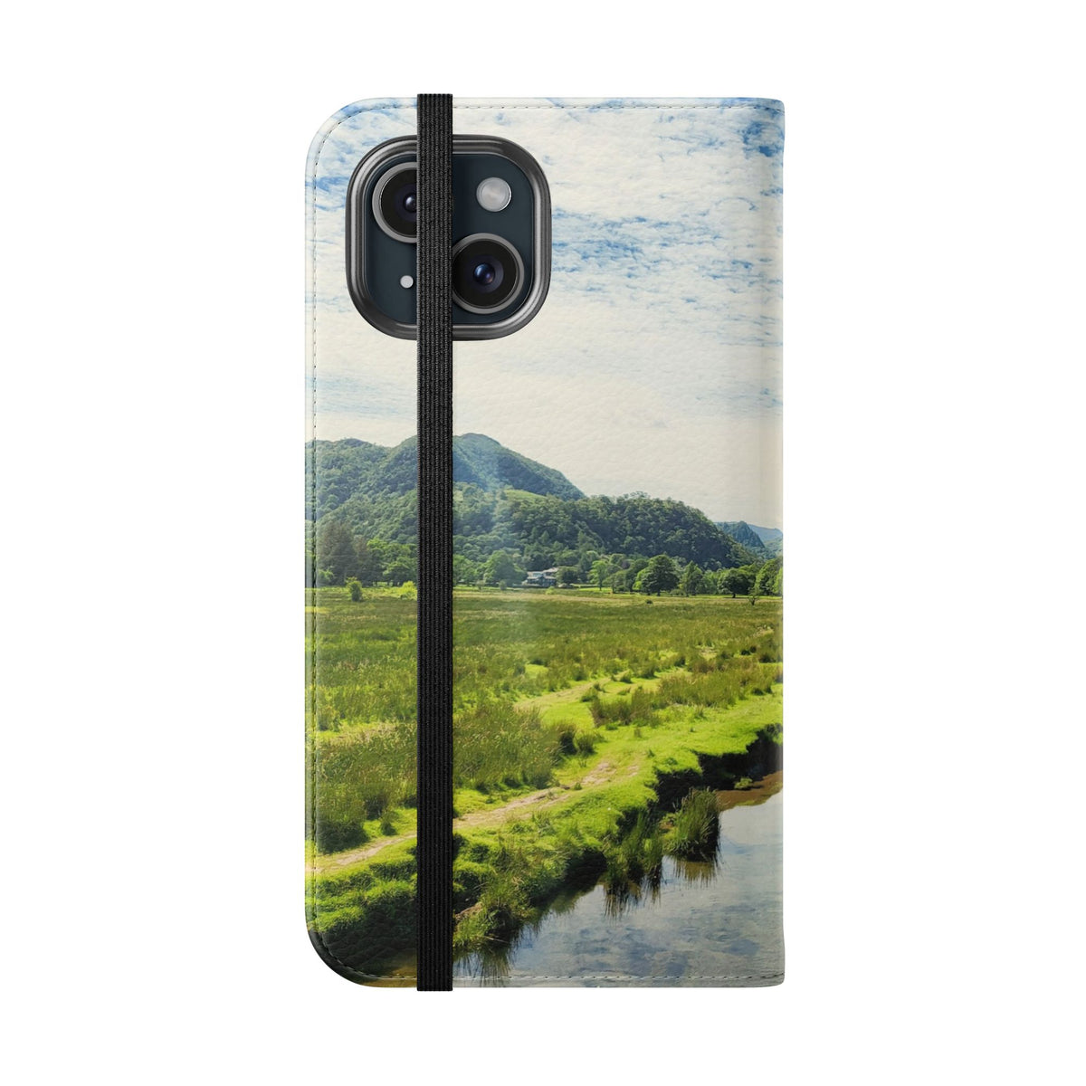 Lovely water Flip Phone Case — Nature Wallet Cover with Card Slots