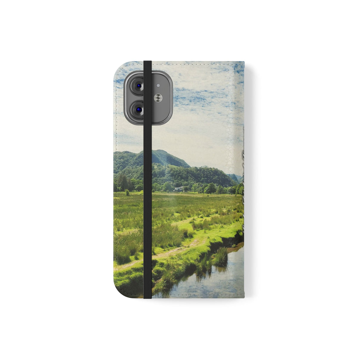 Lovely water Flip Phone Case — Nature Wallet Cover with Card Slots