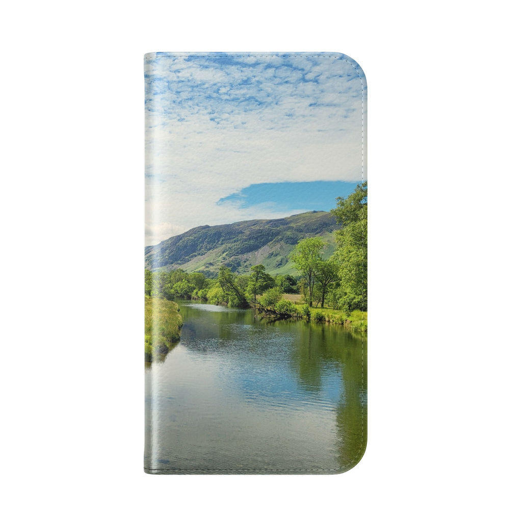 Lovely water Flip Phone Case — Nature Wallet Cover with Card Slots