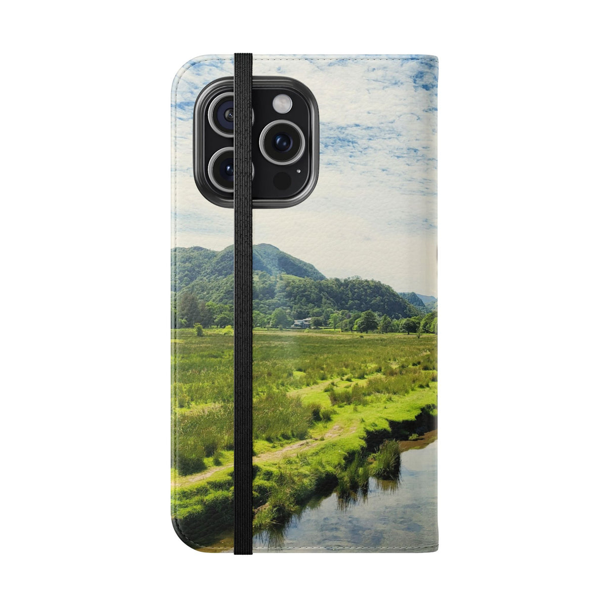 Lovely water Flip Phone Case — Nature Wallet Cover with Card Slots