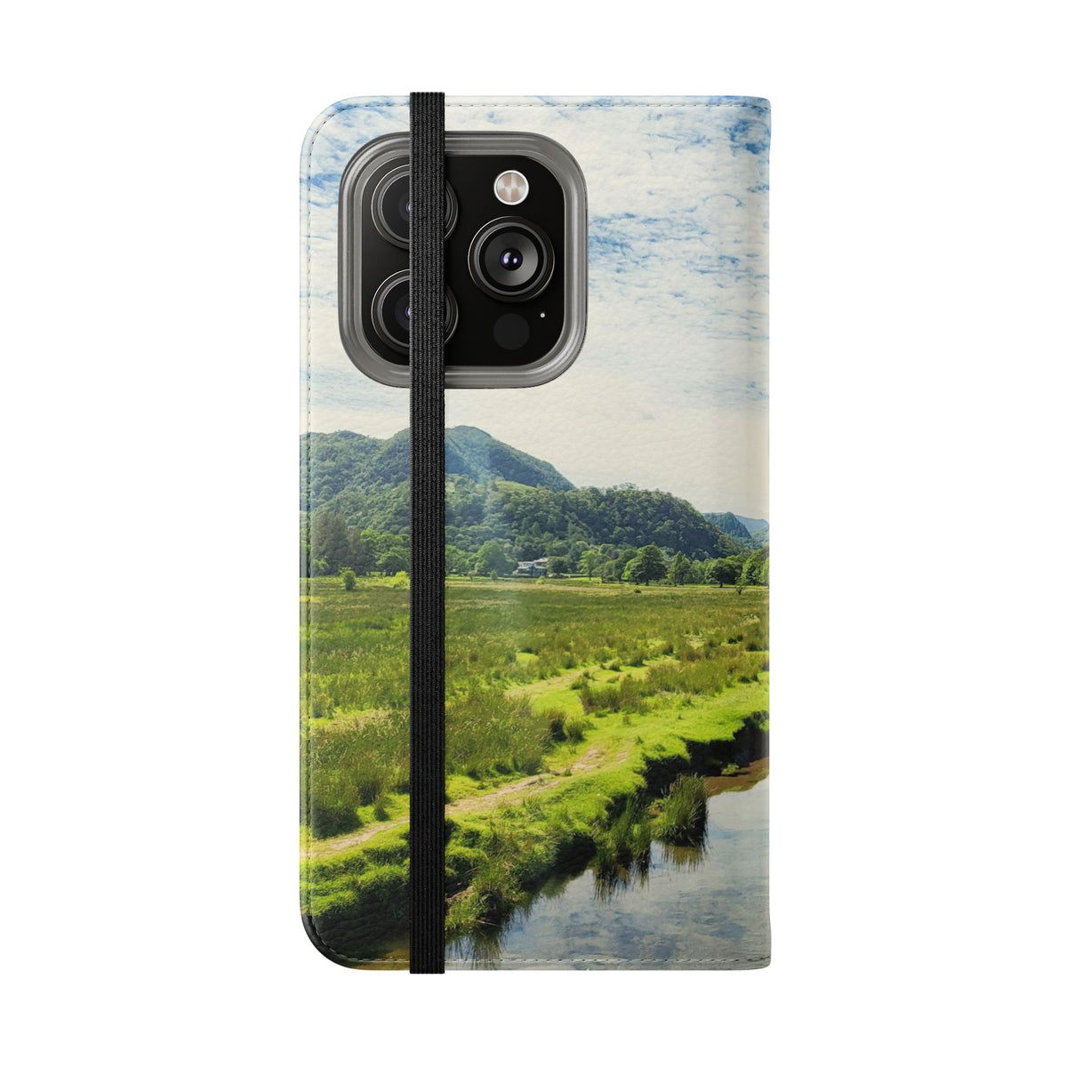 Lovely water Flip Phone Case — Nature Wallet Cover with Card Slots