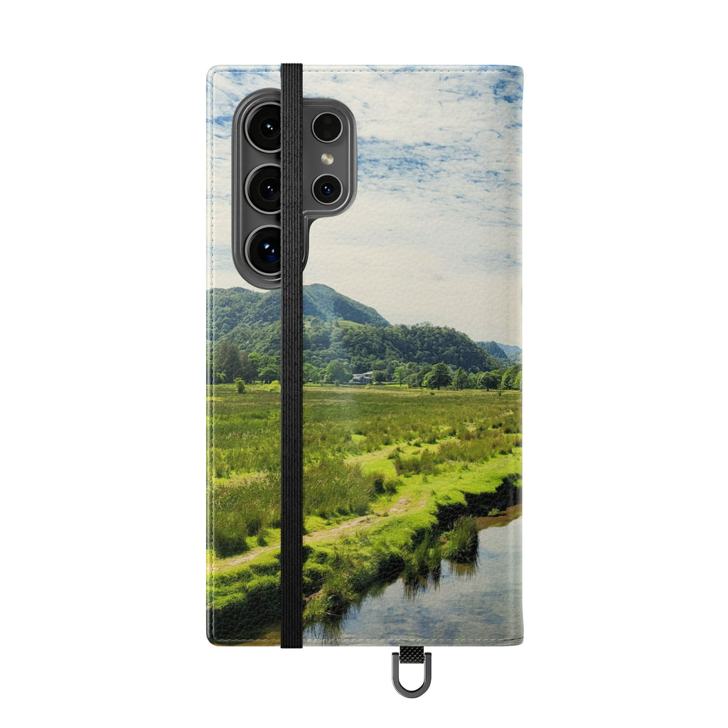 Lovely water Flip Phone Case — Nature Wallet Cover with Card Slots