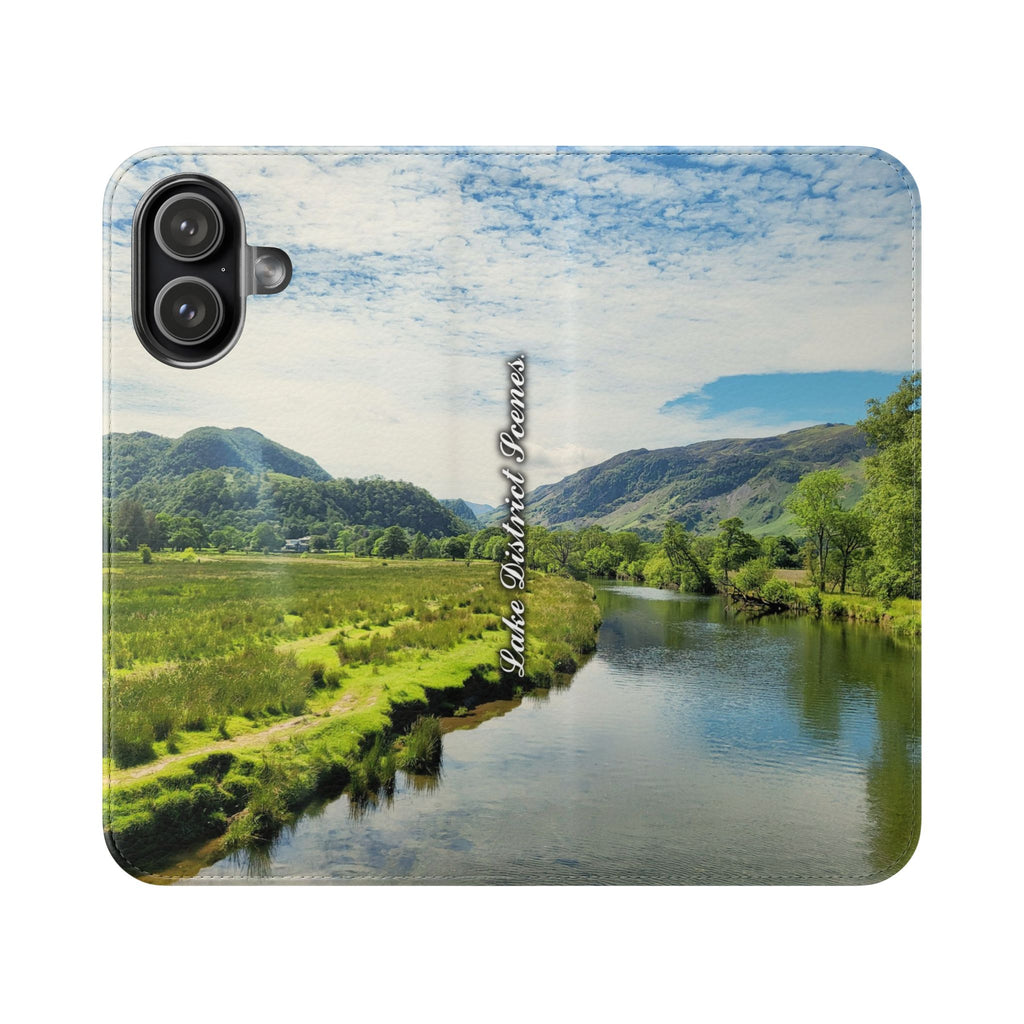 Lovely water Flip Phone Case — Nature Wallet Cover with Card Slots