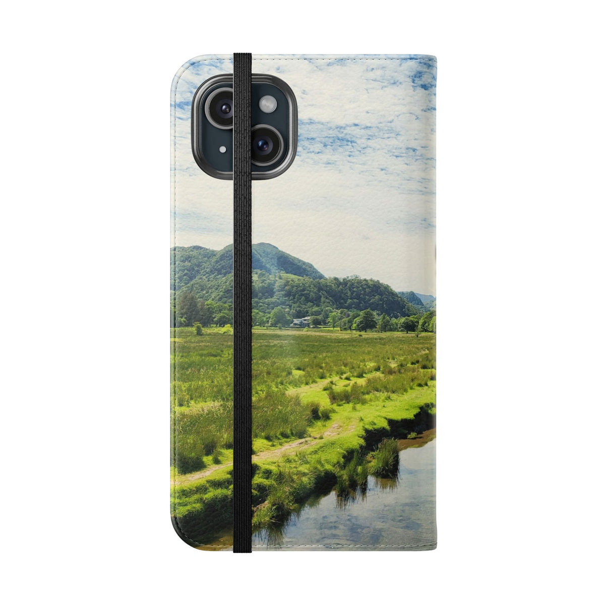 Lovely water Flip Phone Case — Nature Wallet Cover with Card Slots
