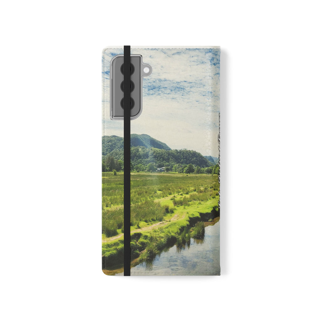 Lovely water Flip Phone Case — Nature Wallet Cover with Card Slots