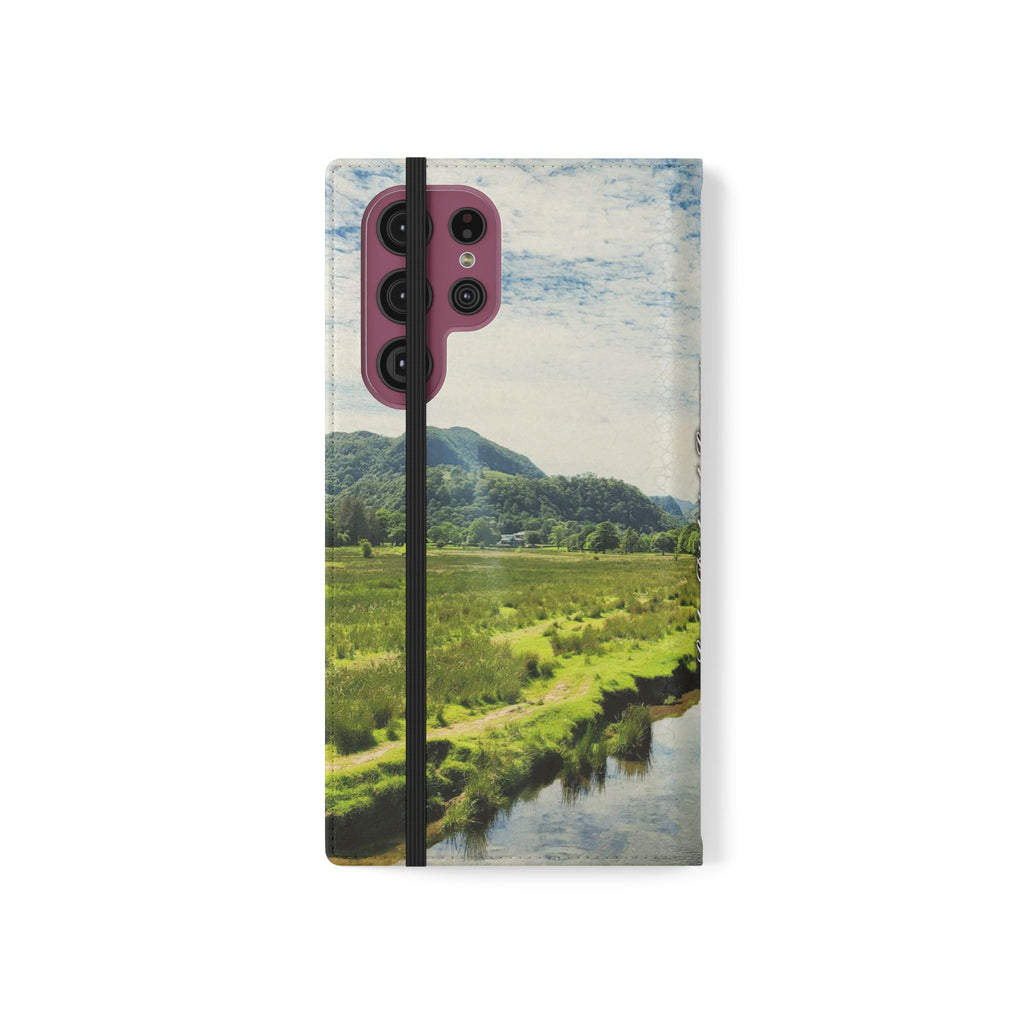 Lovely water Flip Phone Case — Nature Wallet Cover with Card Slots