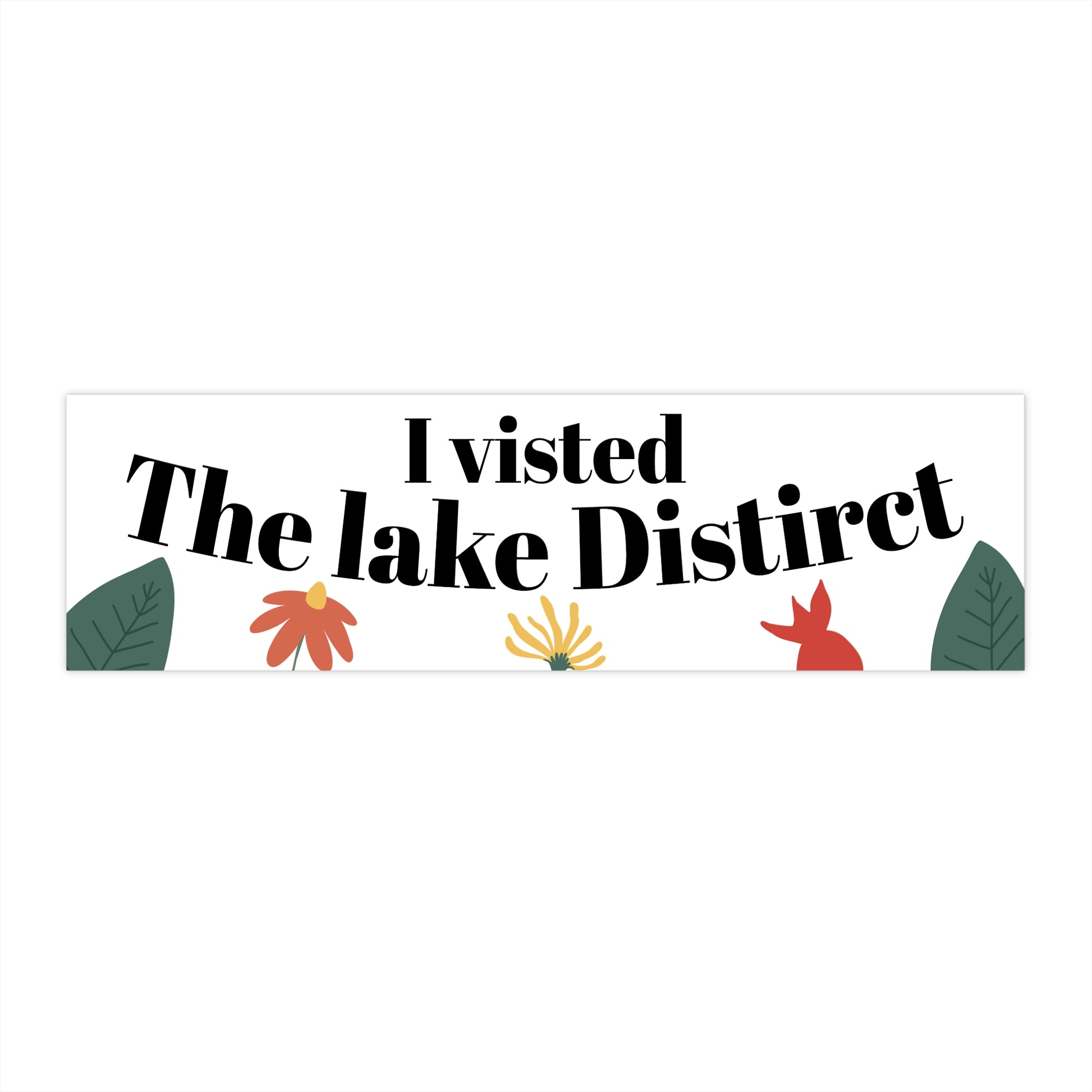 Colorful 'I Visited The Lake District' Bumper Sticker