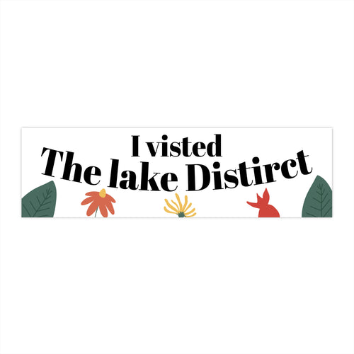 Colorful 'I Visited The Lake District' Bumper Sticker
