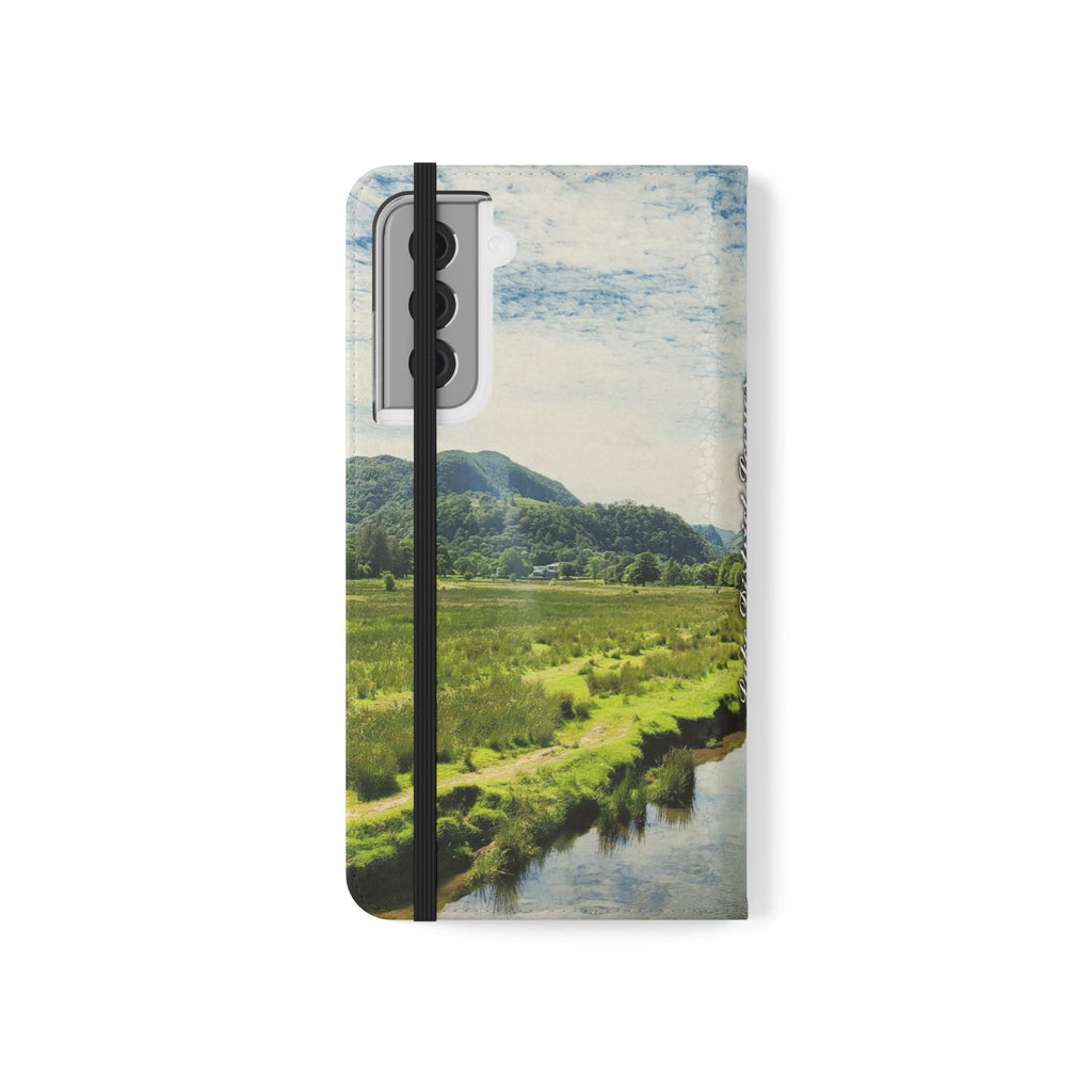 Lovely water Flip Phone Case — Nature Wallet Cover with Card Slots