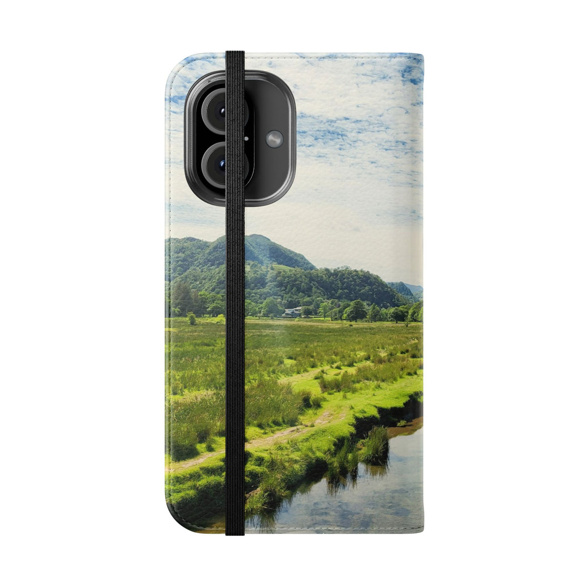 Lovely water Flip Phone Case — Nature Wallet Cover with Card Slots