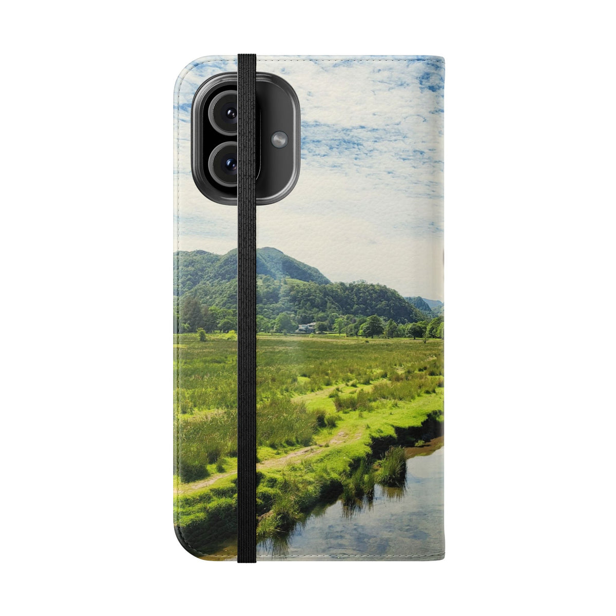 Lovely water Flip Phone Case — Nature Wallet Cover with Card Slots
