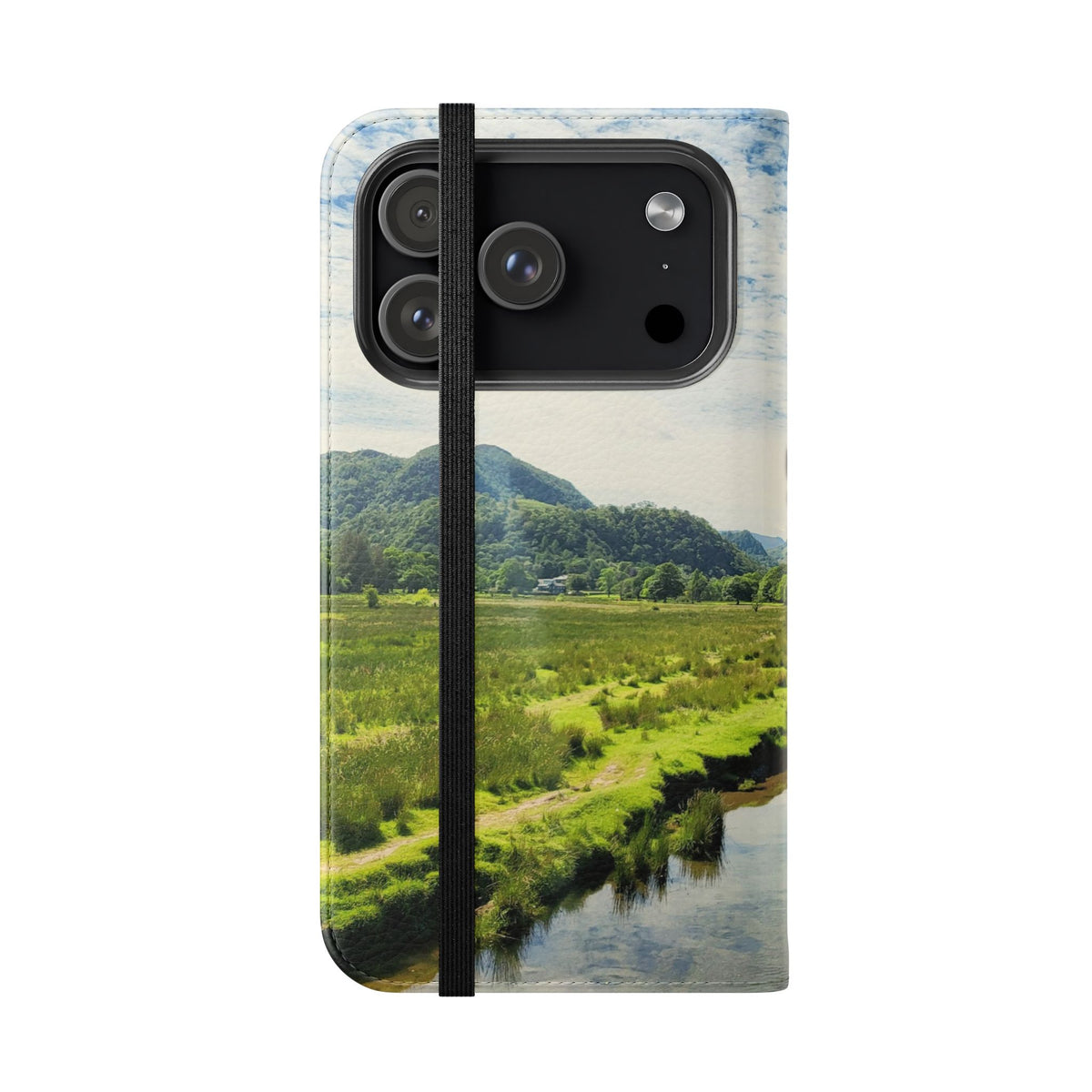 Lovely water Flip Phone Case — Nature Wallet Cover with Card Slots